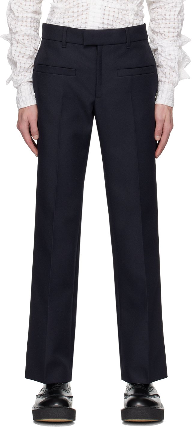 Courrèges Navy Creased Trousers Courreges