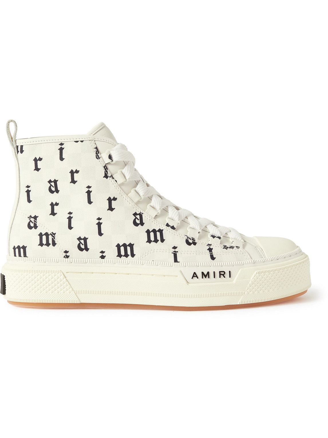 AMIRI - Logo-Print Canvas High-Top Sneakers - White Amiri