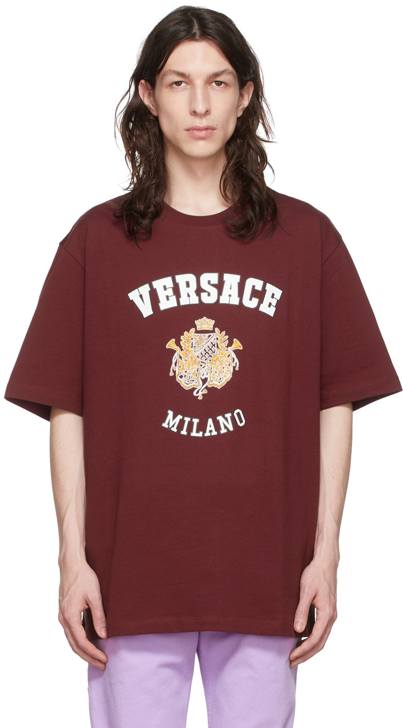 Versace Burgundy Royal Rebellion T-Shirt Versace