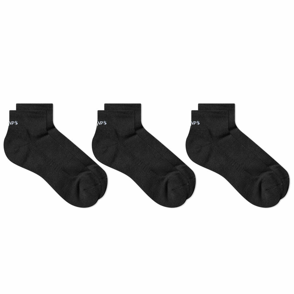 WTAPS Men's Skivvies Half Sock - 3-Pack in Black WTAPS