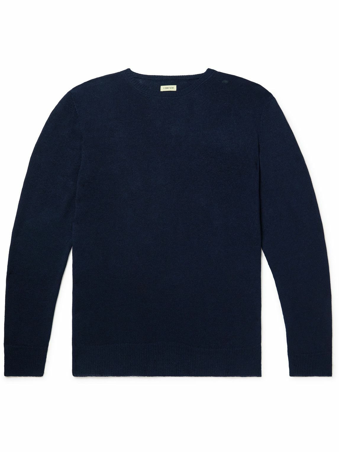 De Bonne Facture - Organic Cotton and Linen-Blend Sweater - Blue De ...