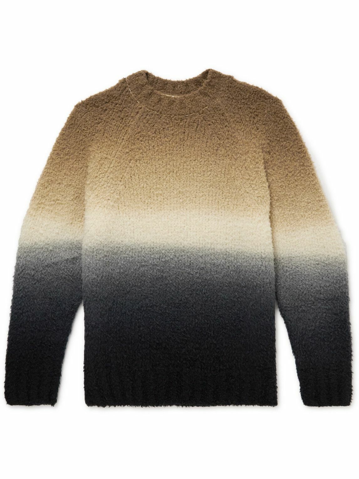 Photo: Sacai - Dip-Dyed Wool-Blend Bouclé Sweater - Brown