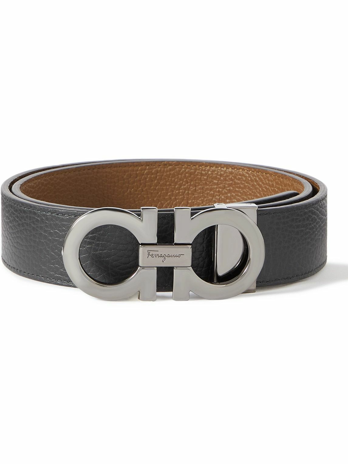 salvatore ferragamo belt black and gold