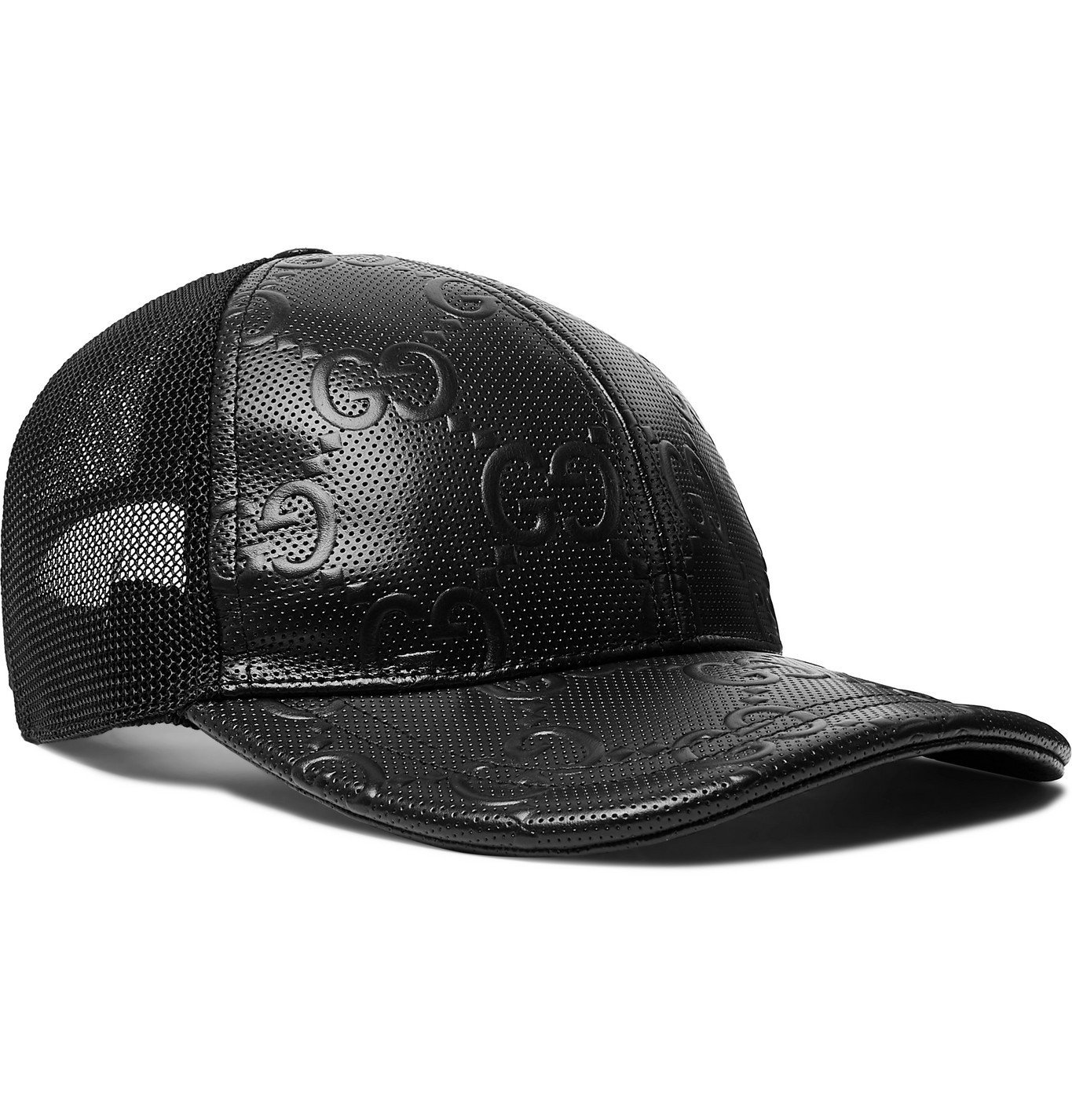 afstand Supersonic hastighed psykologisk Gucci - Logo-Embossed Leather and Mesh Baseball Cap - Black Gucci