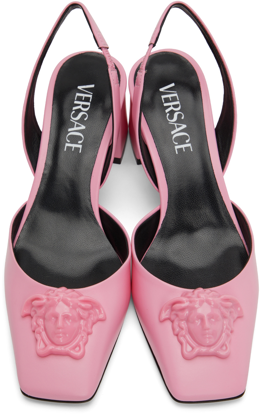 Versace Pink Medusa Slingback Heel Versace