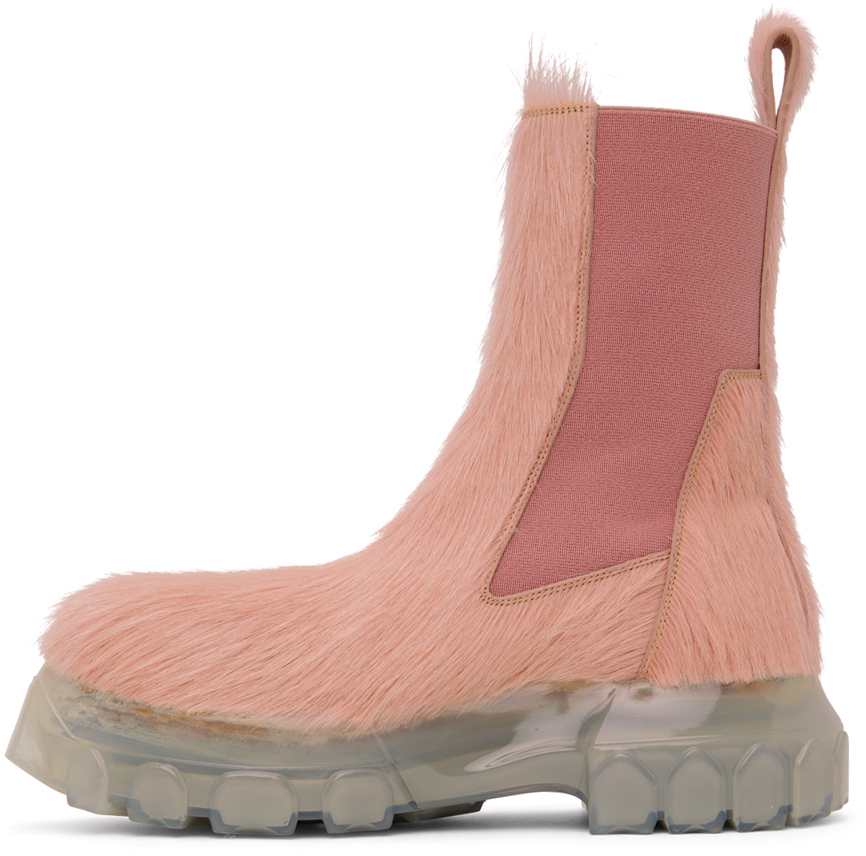 Rick Owens Pink Beatle Bozo Tractor Boots