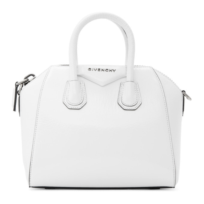 Givenchy White Mini Antigona Duffle Bag 