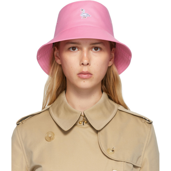Burberry Pink Swan Applique Bucket Hat Burberry