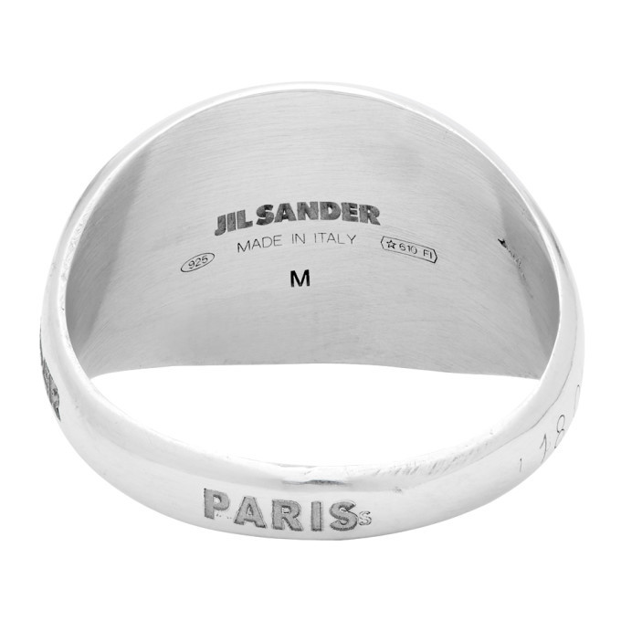 Jil Sander Silver Stamp Chevalier Ring Jil Sander