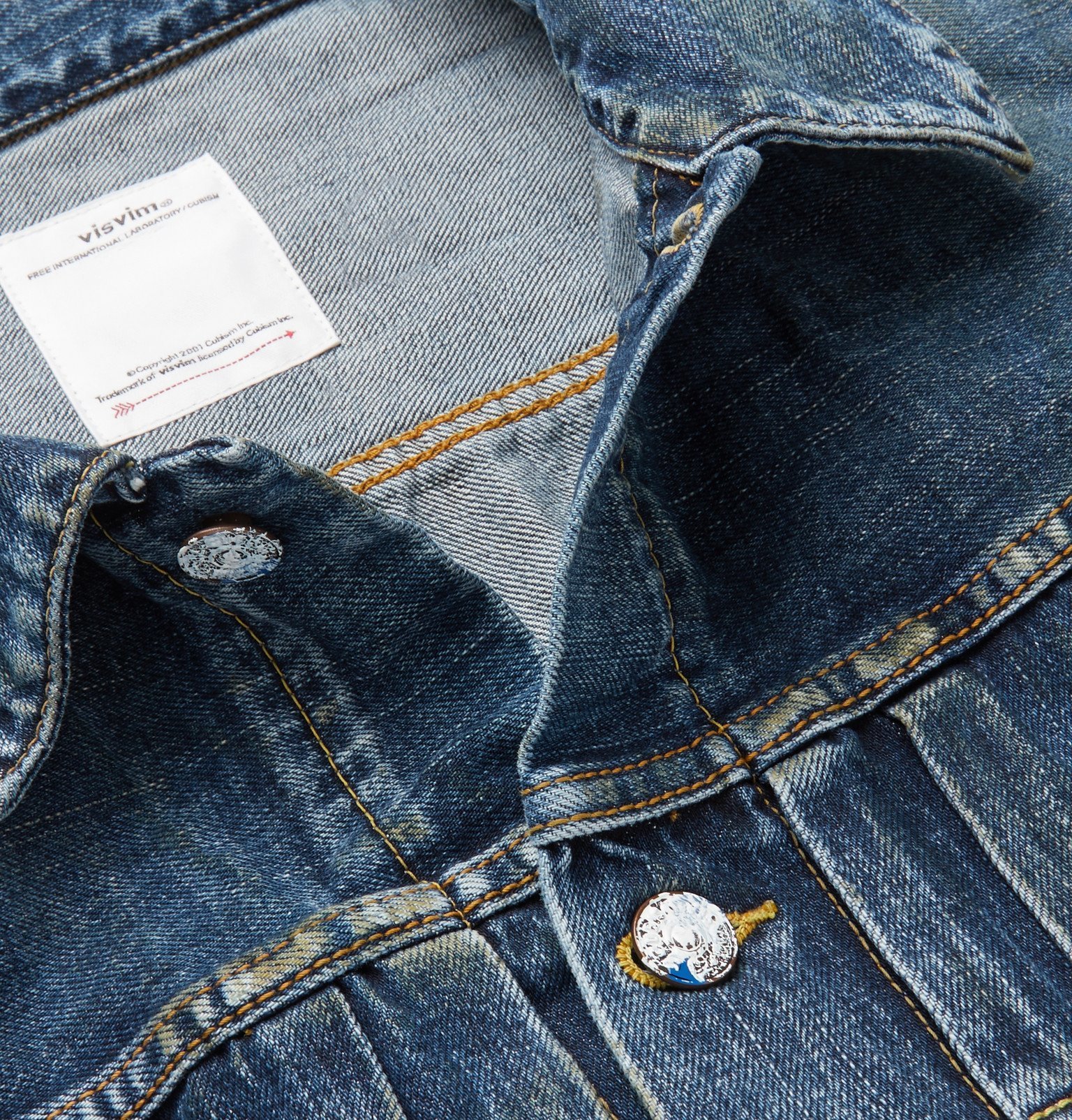 visvim - Social Sculpture 1000 Dry Damaged Denim Jacket - Blue Visvim