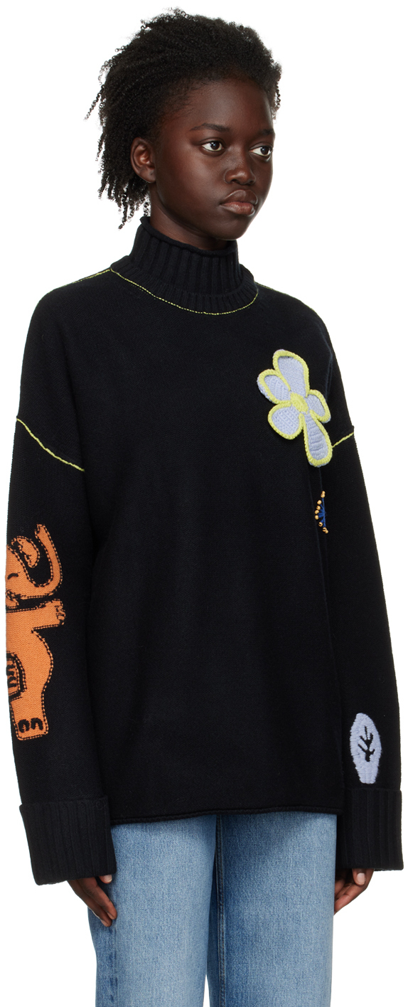 MCQ Black Graphic Turtleneck McQ Alexander McQueen