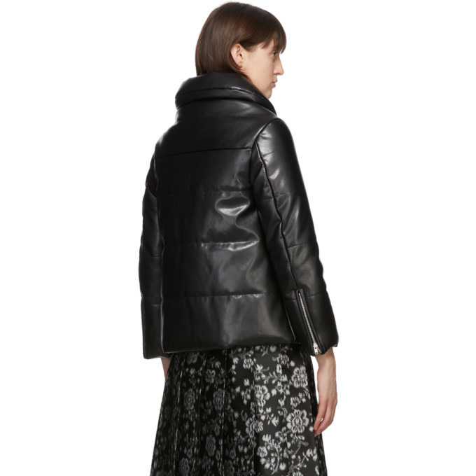 Tricot Comme des Garcons Black Faux-Leather Puffer Jacket Tricot