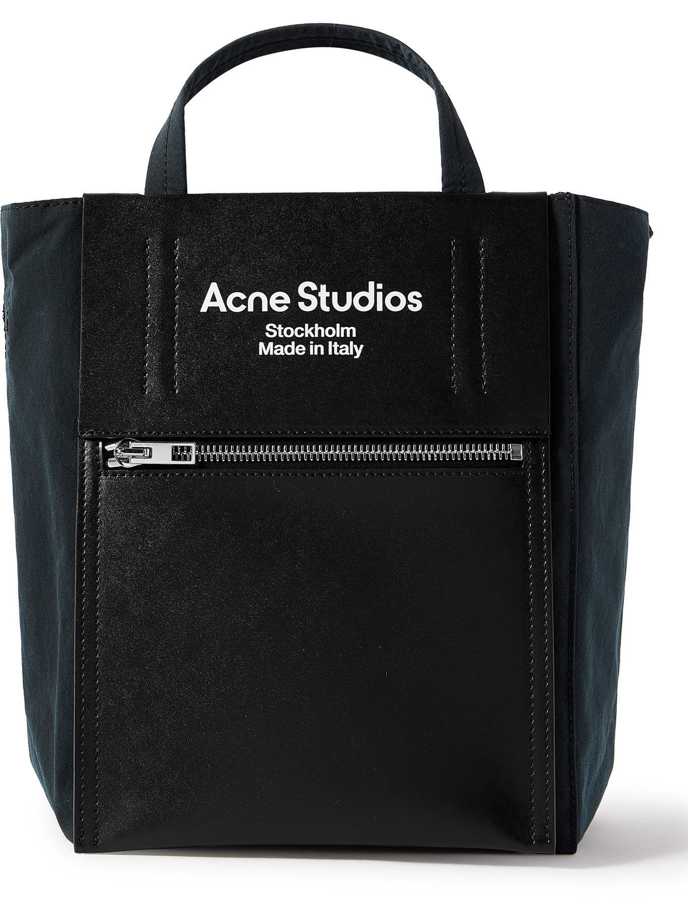 Acne Studios Baker Out Mini LogoPrint Leather and Nylon Tote Bag