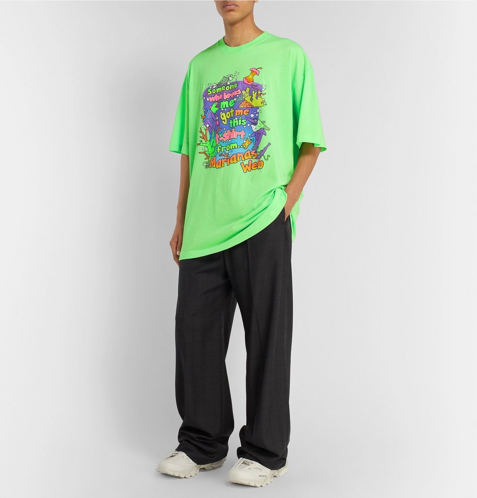 Vetements - Oversized Printed Cotton-Jersey T-Shirt - Green Vetements