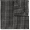 Oliver Spencer - Kersley Micro-Checked Cotton and Linen-Blend Pocket Square - Black