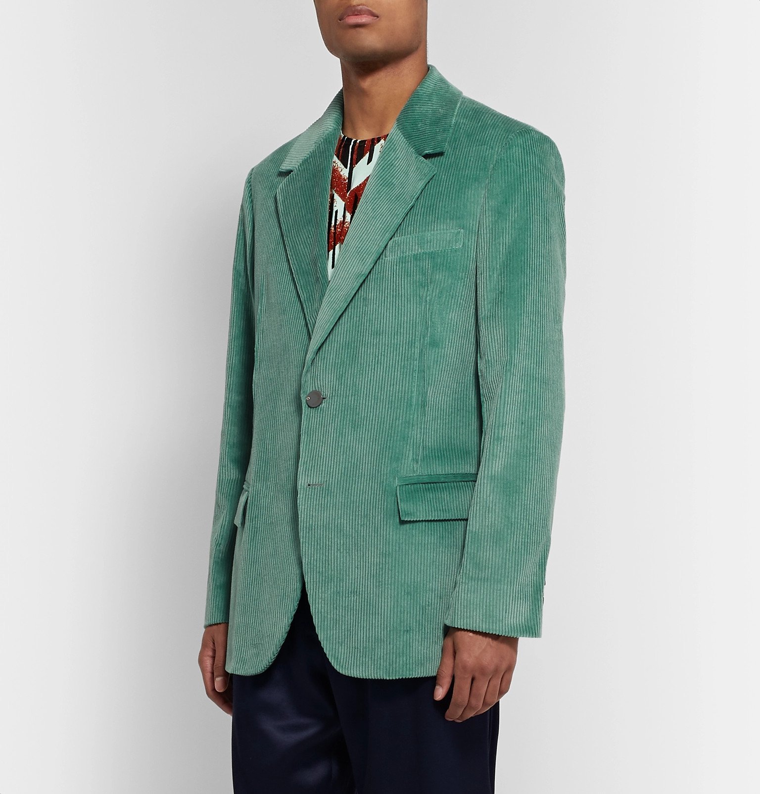 green corduroy suit jacket