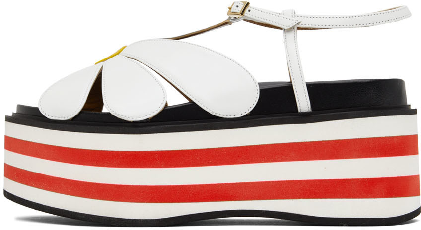 Marni White Daisy Flat Sandals Marni