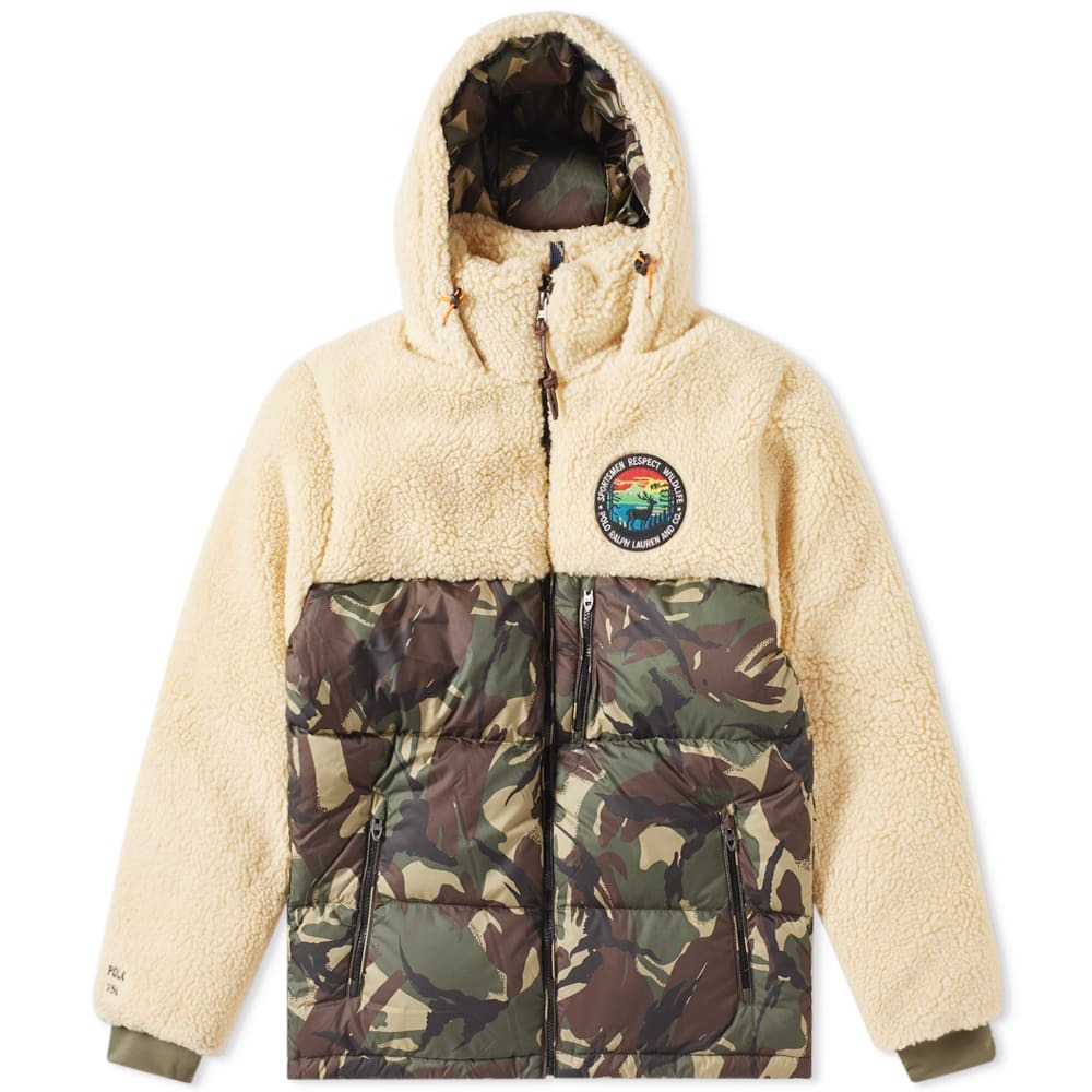 Polo Ralph Lauren Sherpa Fleece Patchwork Jacket & Elmwood Camo Polo Ralph Lauren
