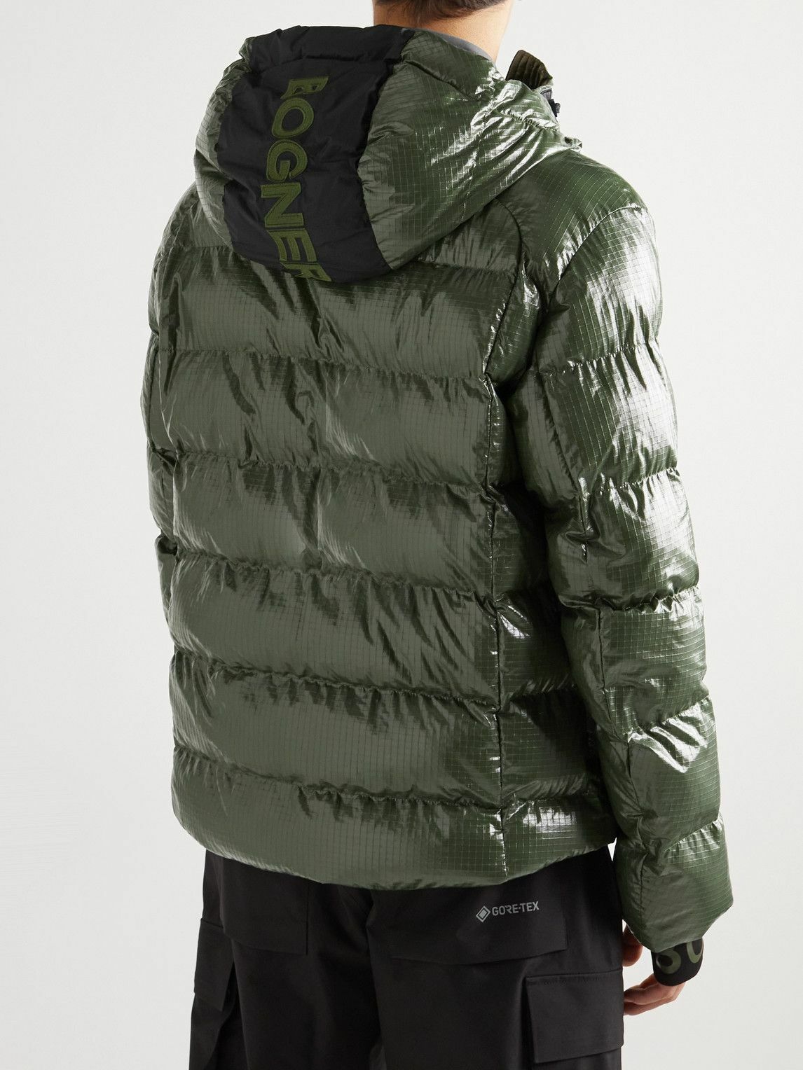 Bogner Nelo Padded ShellTrimmed LacqueredRipstop Hooded Ski Jacket