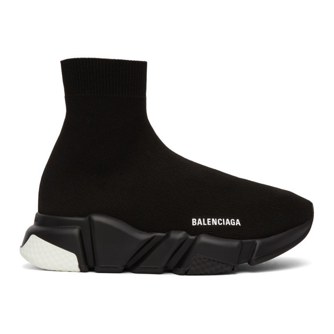 balenciaga black & white speed sneakers