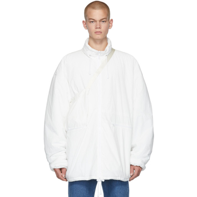 Maison Margiela White Hooded Windbreaker Jacket Maison Margiela