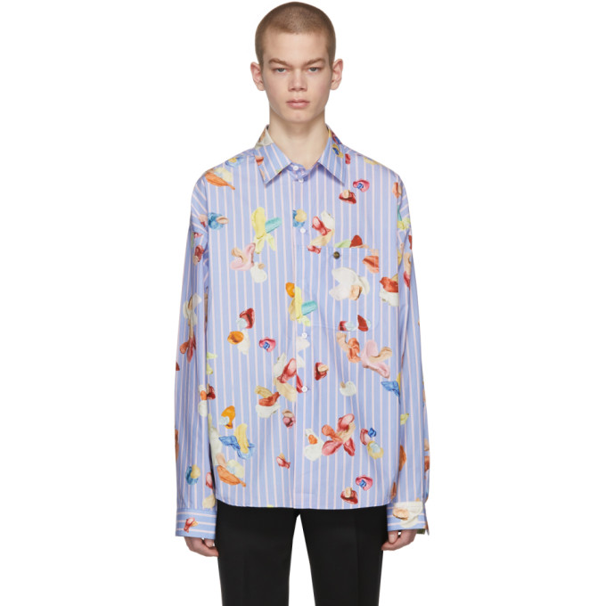 Acne Studios Bla Konst Blue and Pink Gianni Print Shirt Acne Studios ...