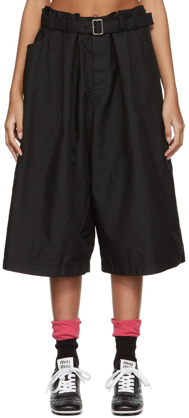 Black Polyester Shorts