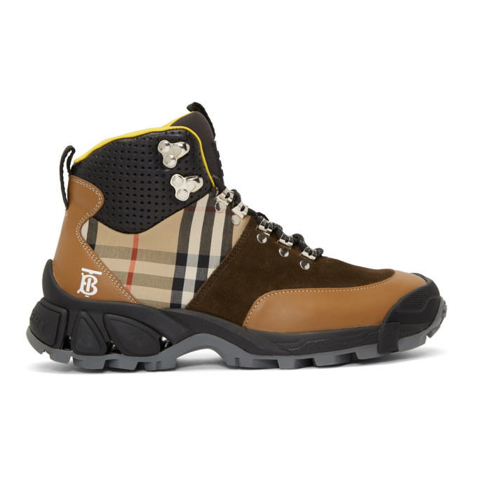 Burberry Beige and Brown Tor Boots Burberry