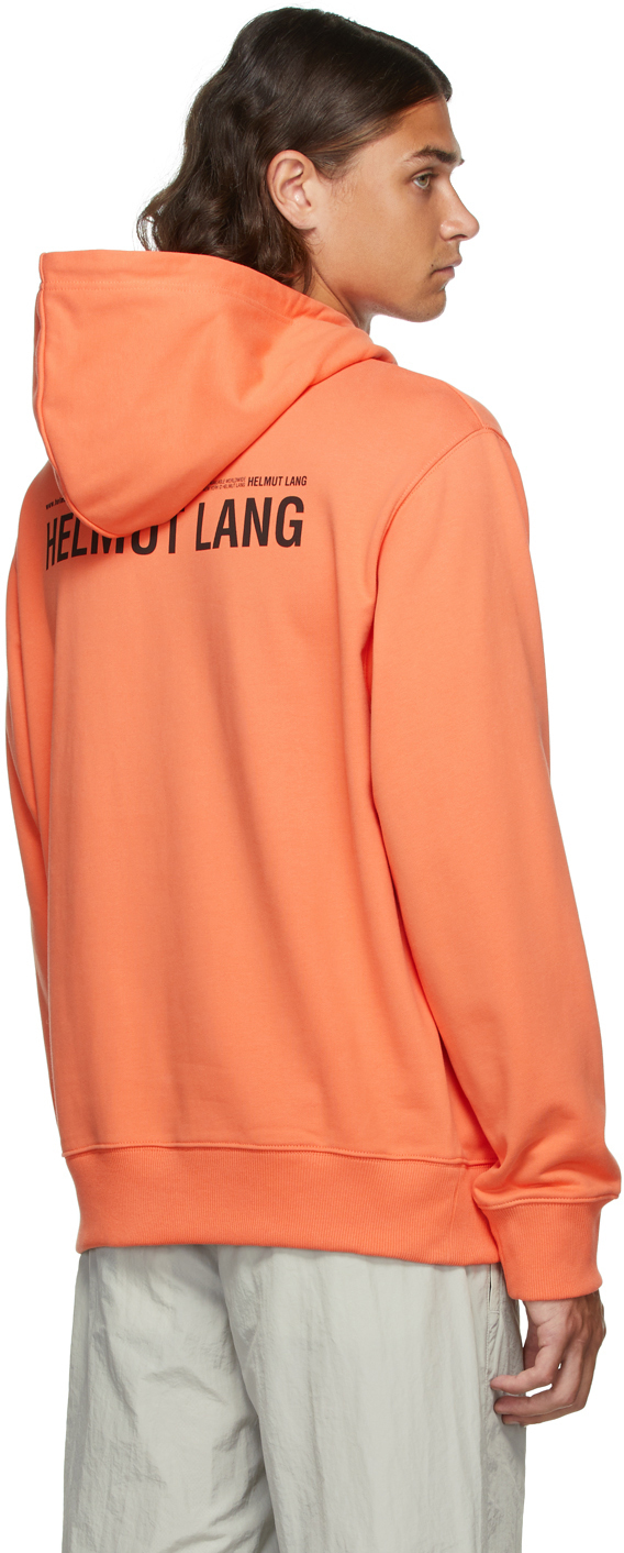 Helmut Lang Orange Logo Mask Hoodie Helmut Lang