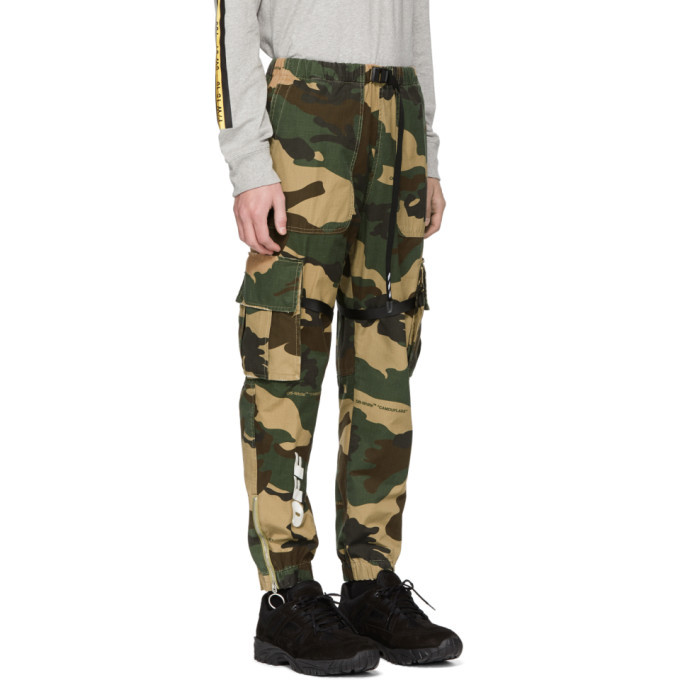 Off-White Green Camo Parachute Cargo Pants Off-White