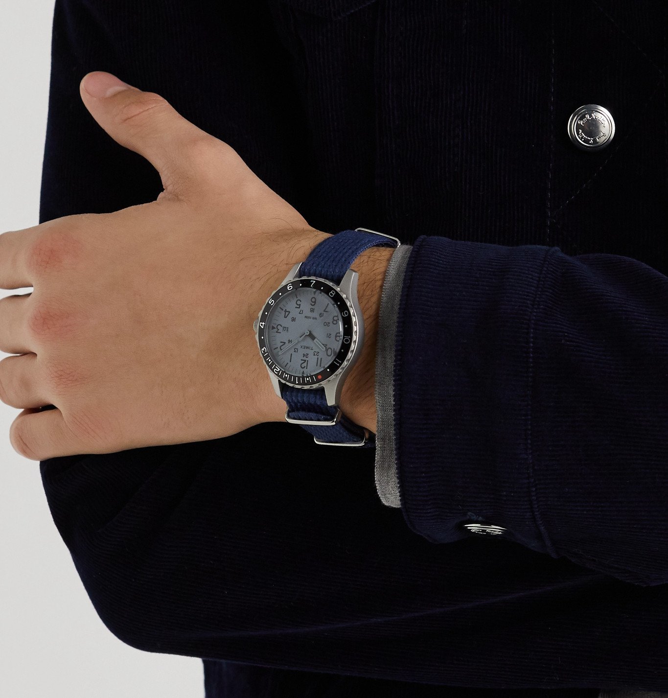 つやあり Timex Men's Navi XL 41mm Watch Stainless Steel Case Blue Dial with  Black Silicone Strap並行輸入品