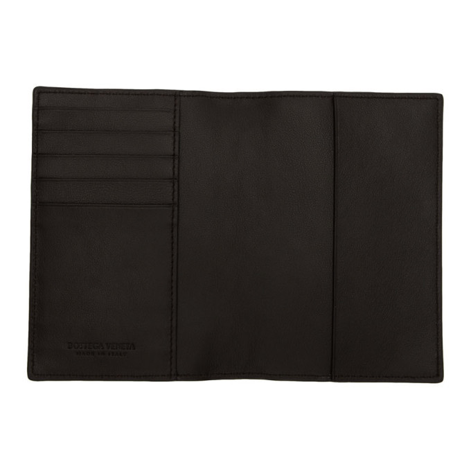 Bottega Brown Intrecciato Passport Holder Bottega