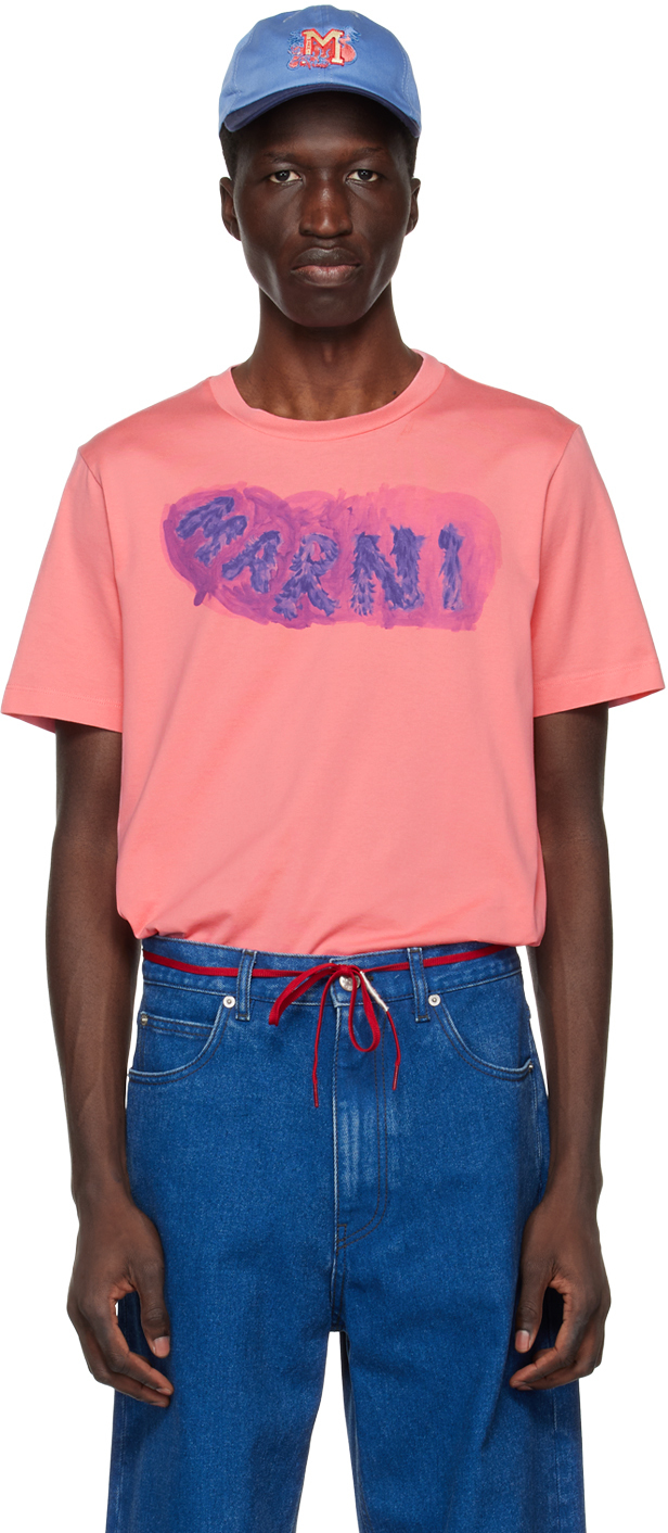 Marni Pink Paint Effect T-Shirt Marni