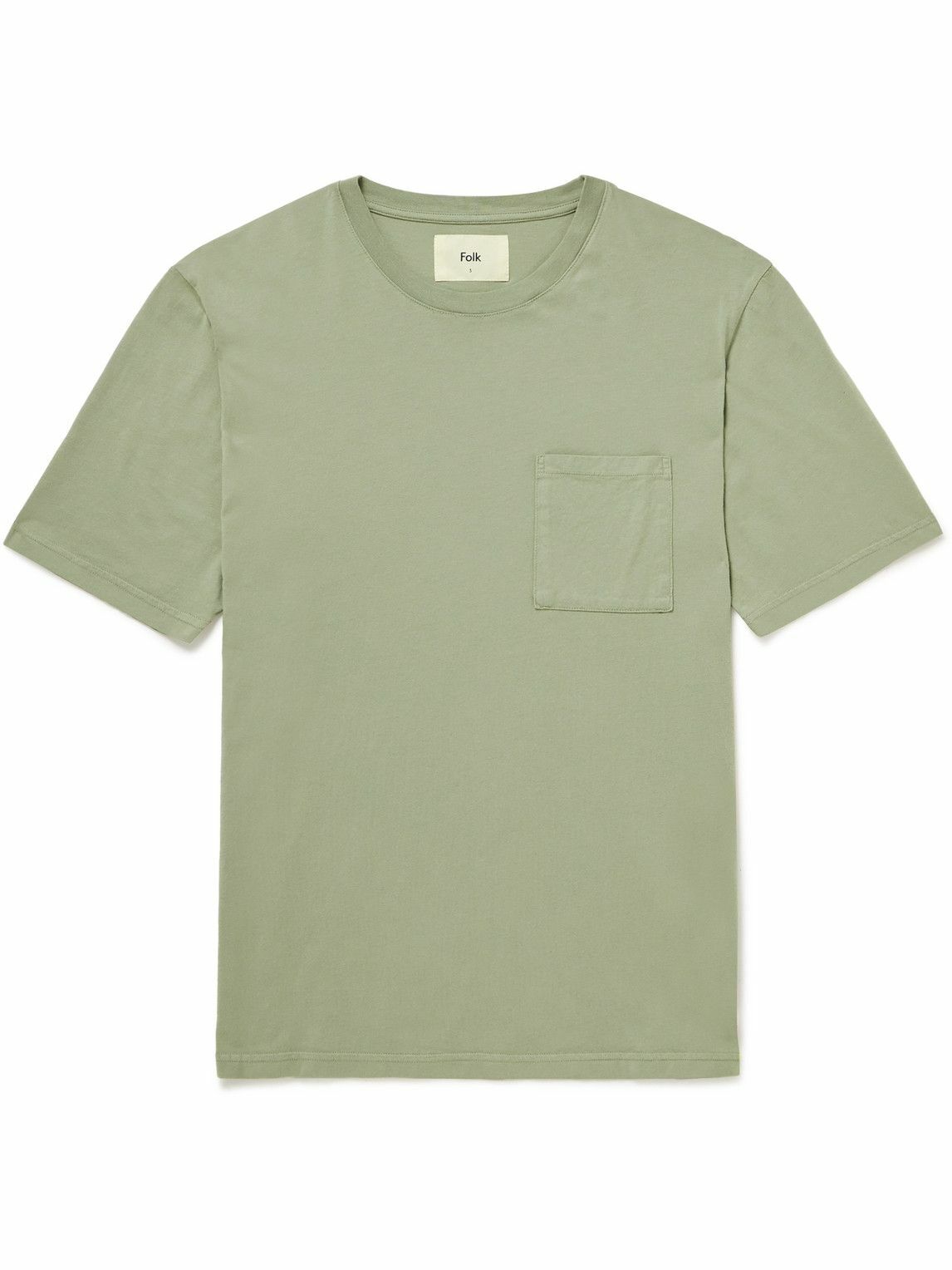 Folk - Assembly Logo-Appliquéd Cotton-Jersey T-Shirt - Green Folk