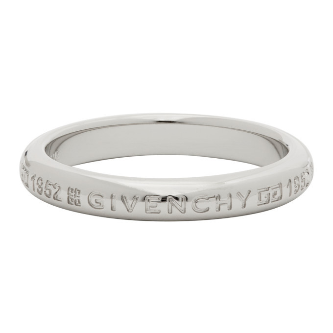 Givenchy Silver Polished Engraved Ring 