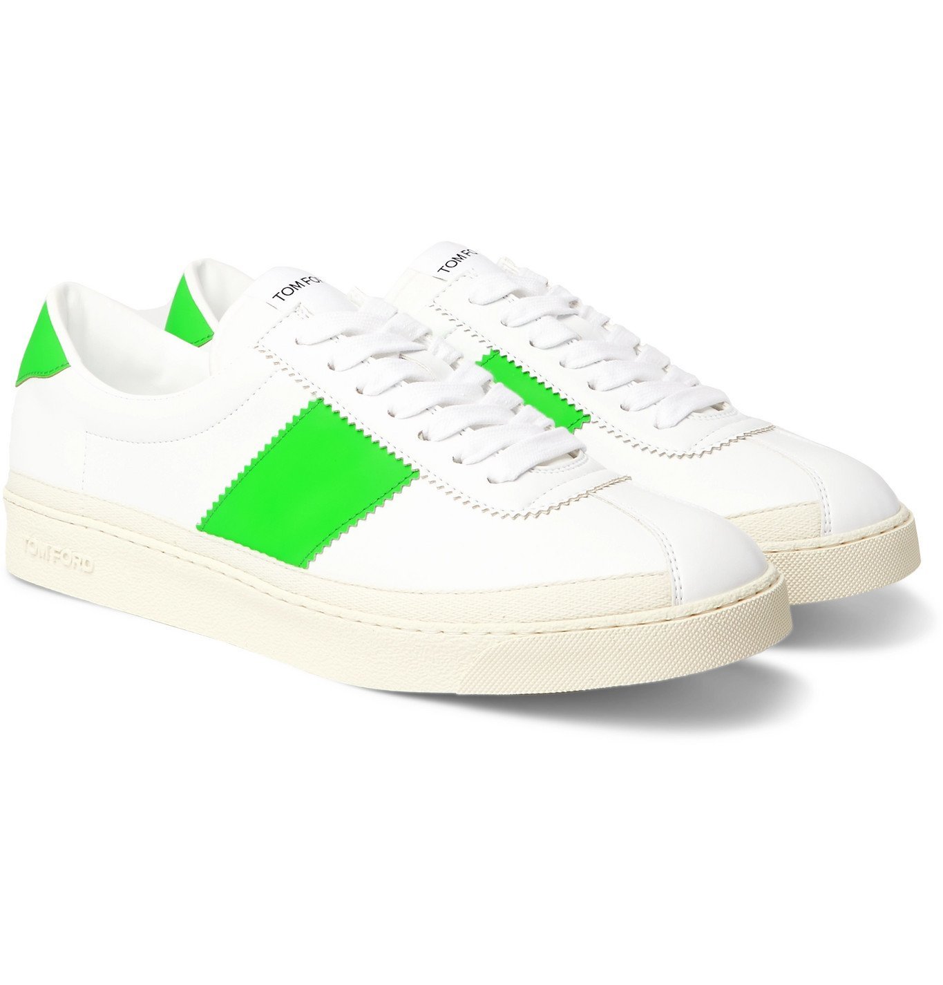 TOM FORD - Bannister Panelled Faux Leather Sneakers - White TOM FORD