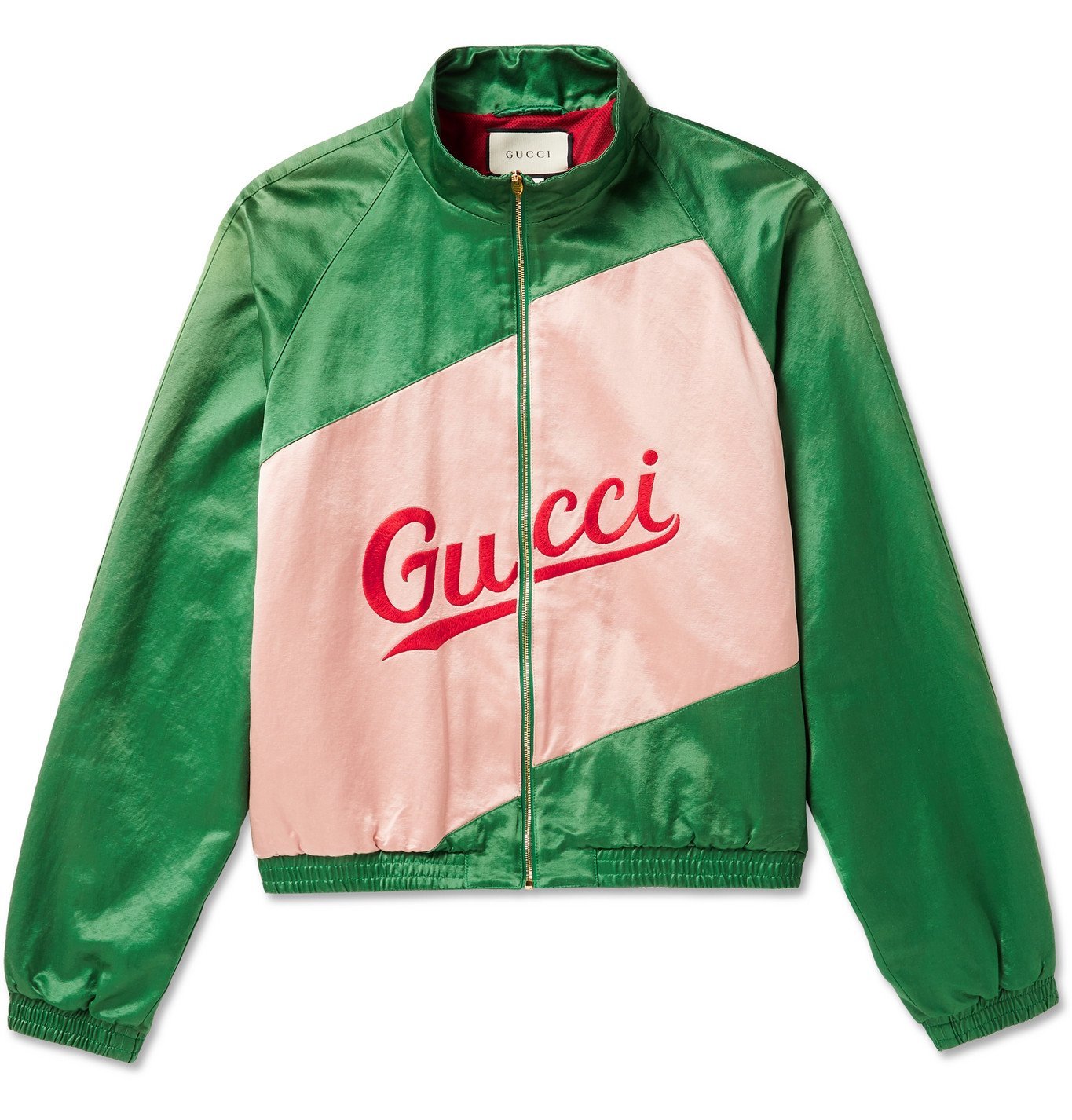 Gucci - Logo-Embroidered Panelled Satin Track Jacket - Green Gucci
