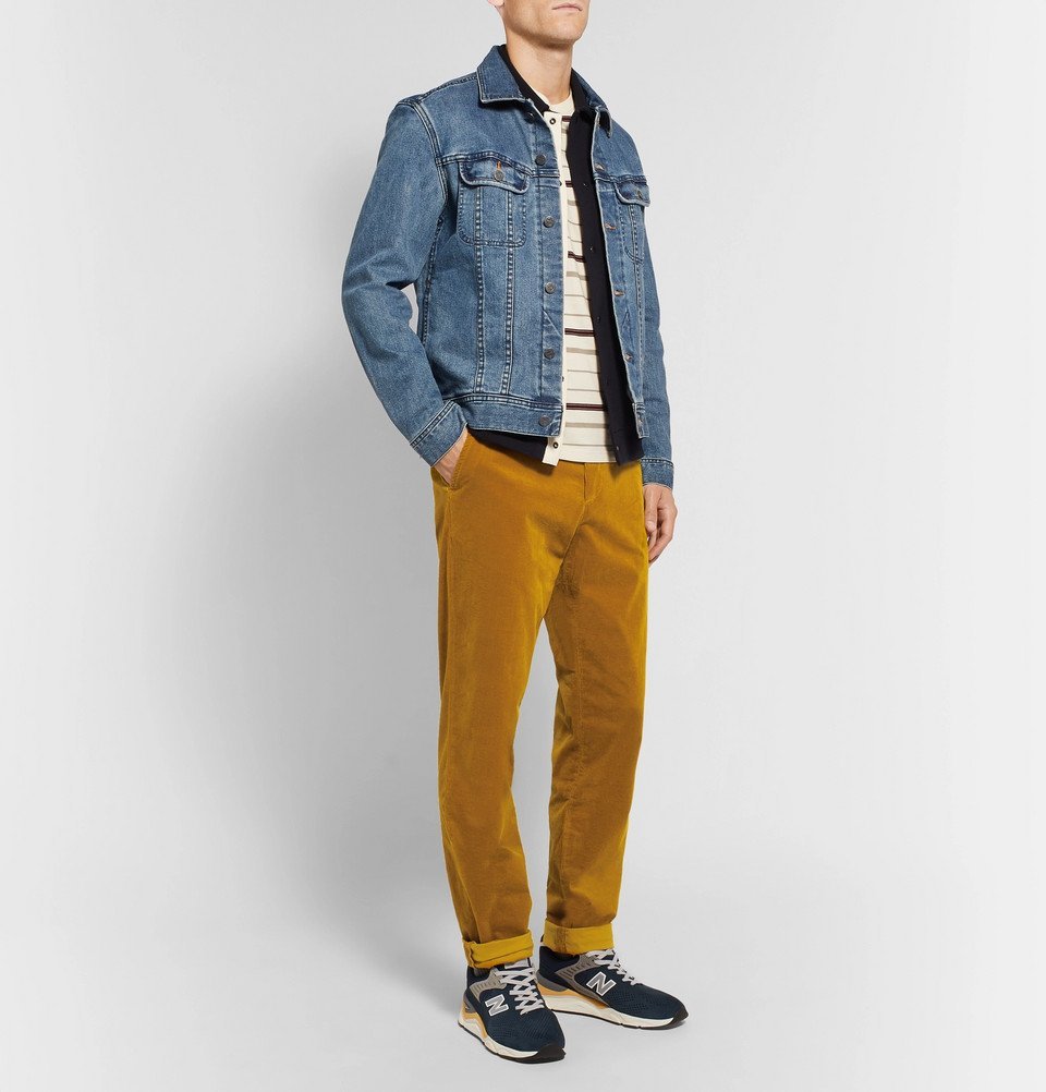 Oliver Spencer - Fishtail Stretch-Cotton Corduroy Trousers - Men - Yellow