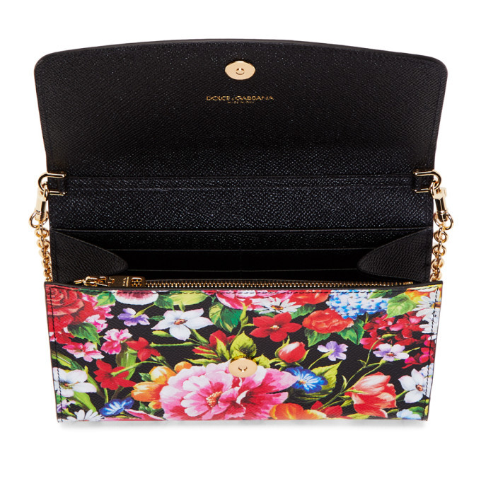 Dolce and Gabbana Multicolor Floral Chain Wallet Bag Dolce & Gabbana