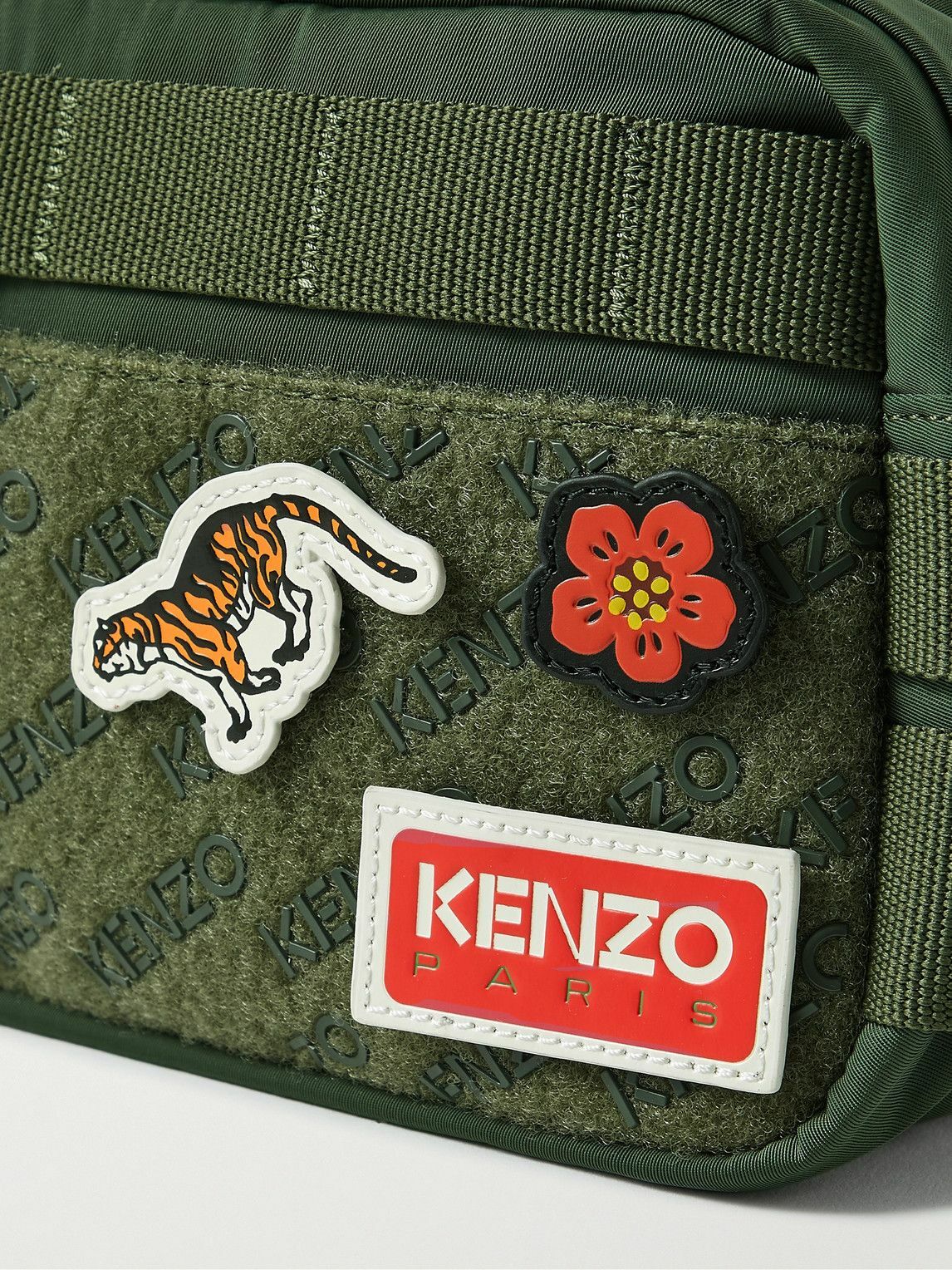 KENZO Appliquéd bingTrimmed TechTwill Messenger Bag Kenzo