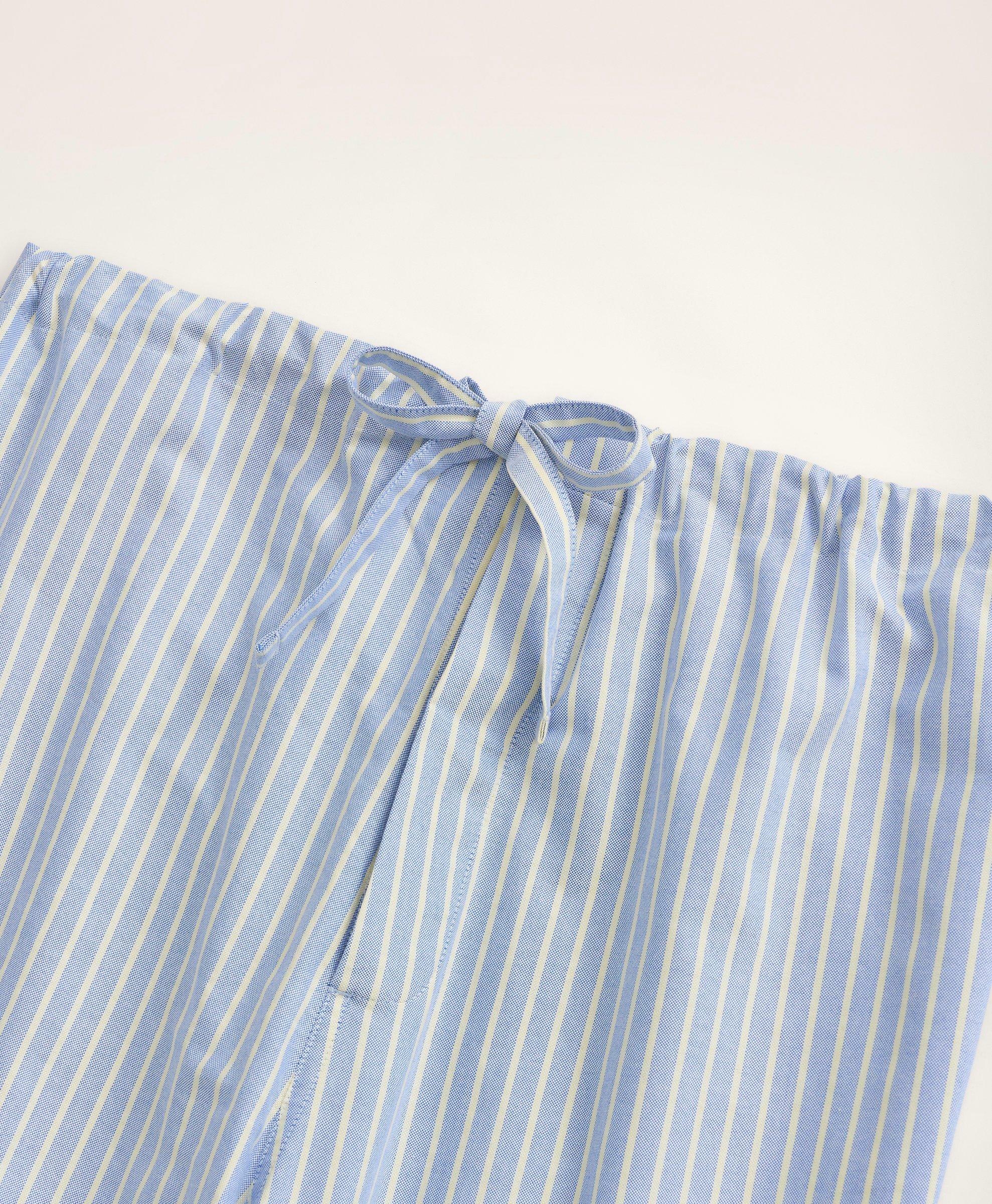 Brooks Brothers Men's Cotton Oxford Stripe Pajamas | Blue Brooks Brothers