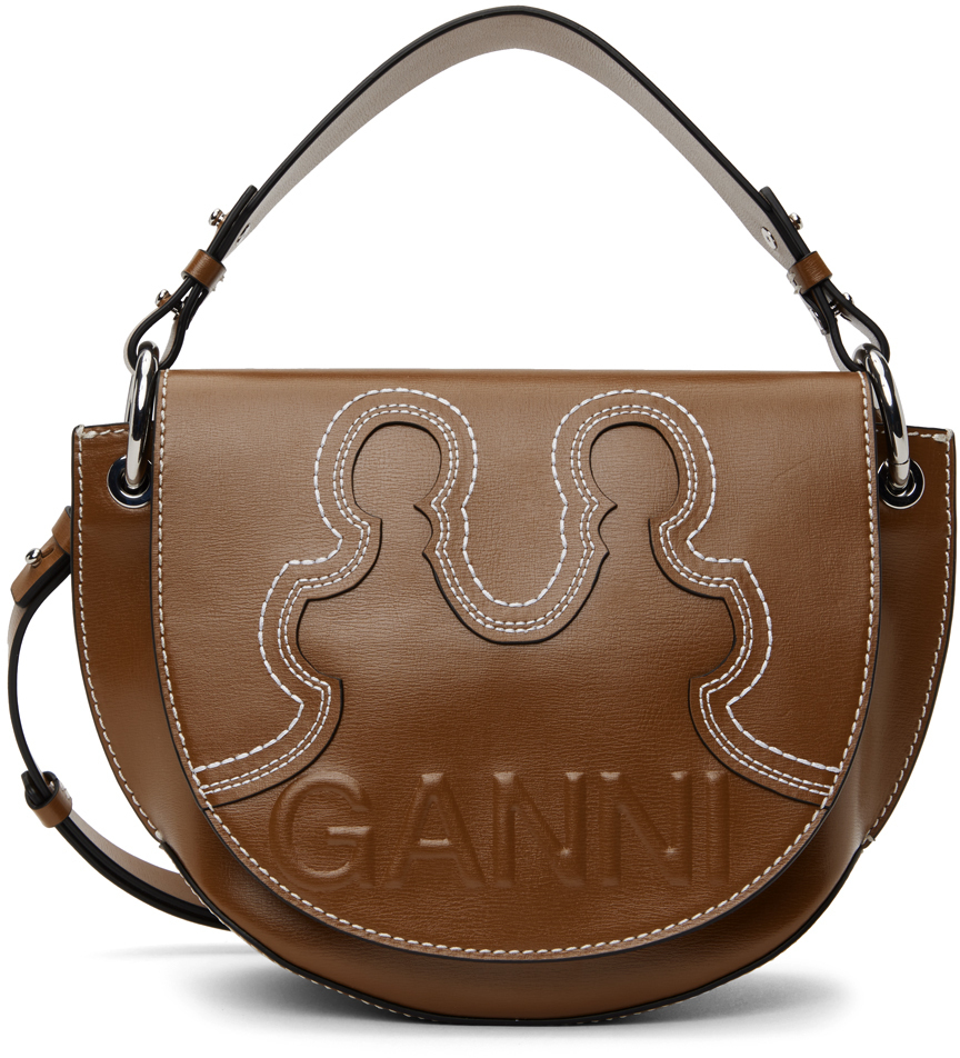 GANNI Brown Western Saddle Bag GANNI