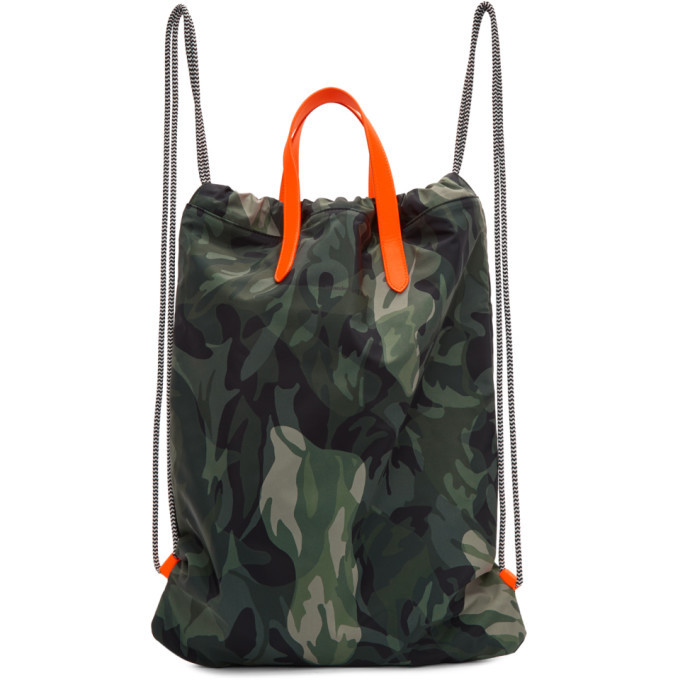 green drawstring backpack