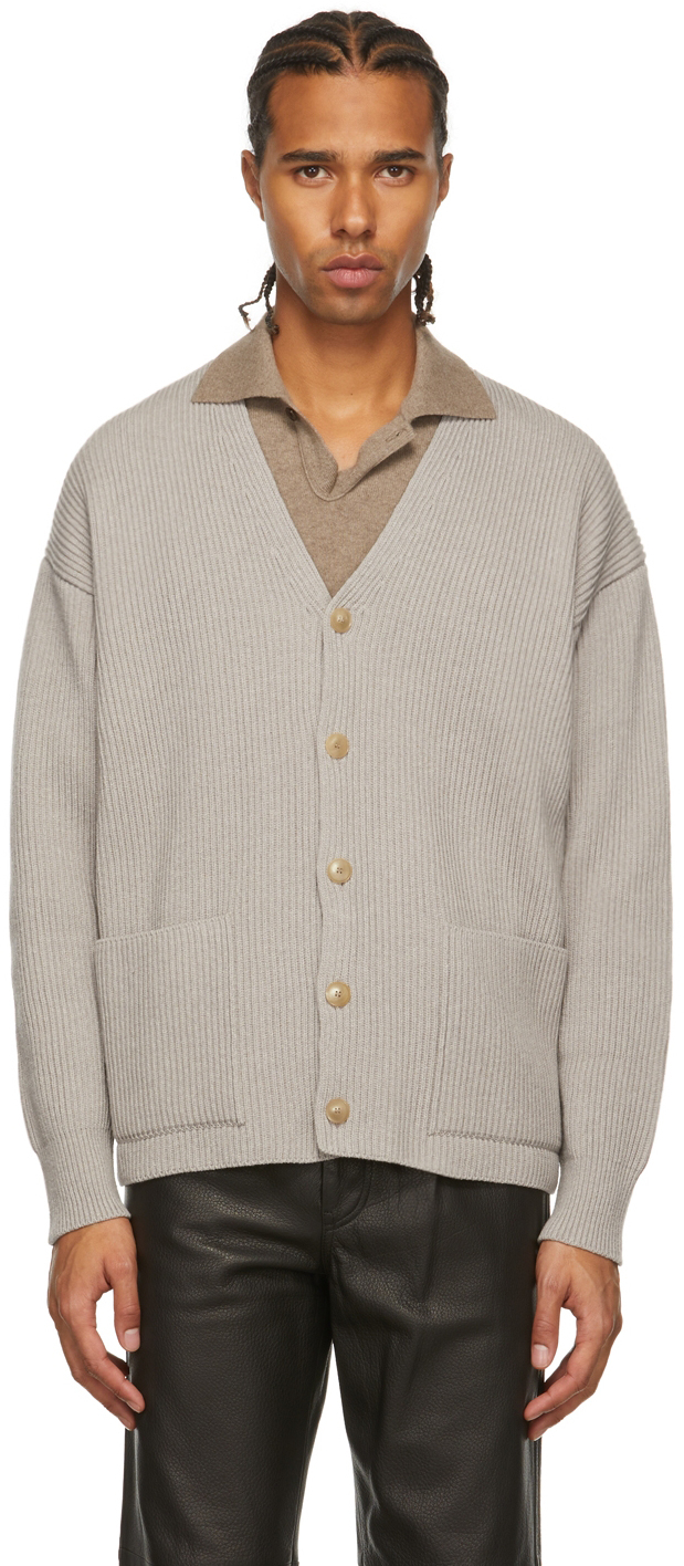 beige wool cardigan