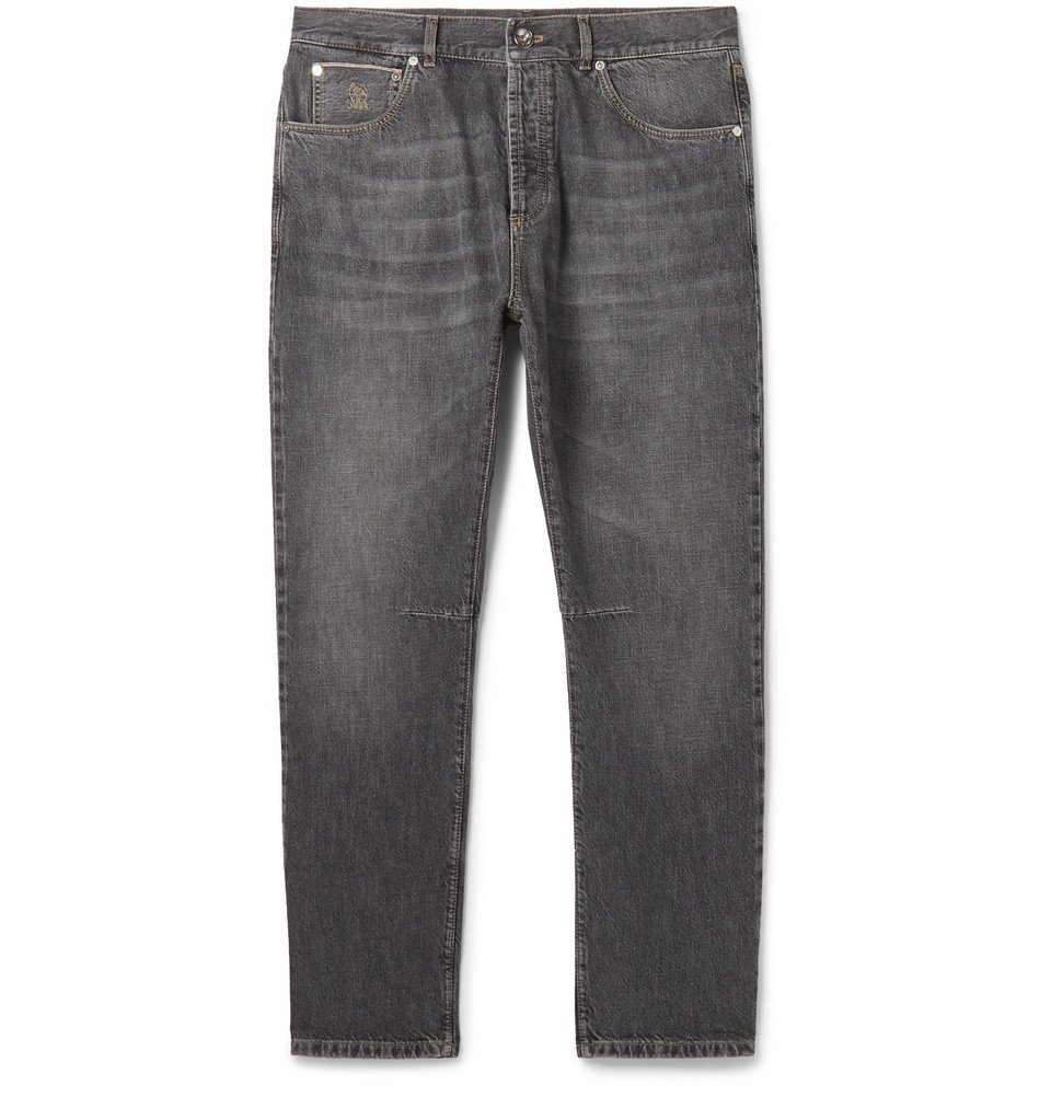 for Men Brunello Cucinelli Denim Mens Jeans in Dark Grey Stone Denim Mens Jeans Brunello Cucinelli Jeans Grey Save 50% 
