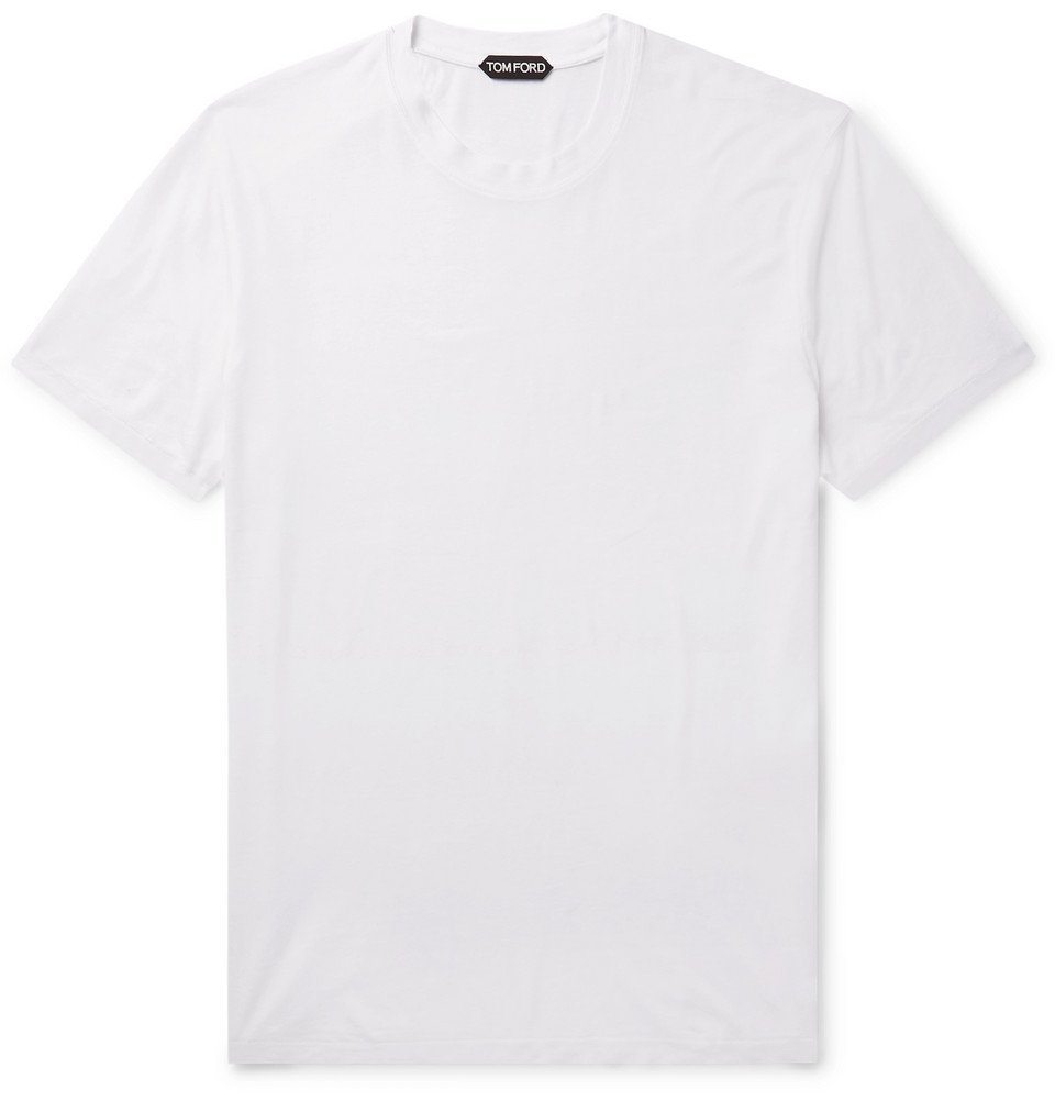 TOM FORD - Lyocell and Cotton-Blend Jersey T-Shirt - White TOM FORD