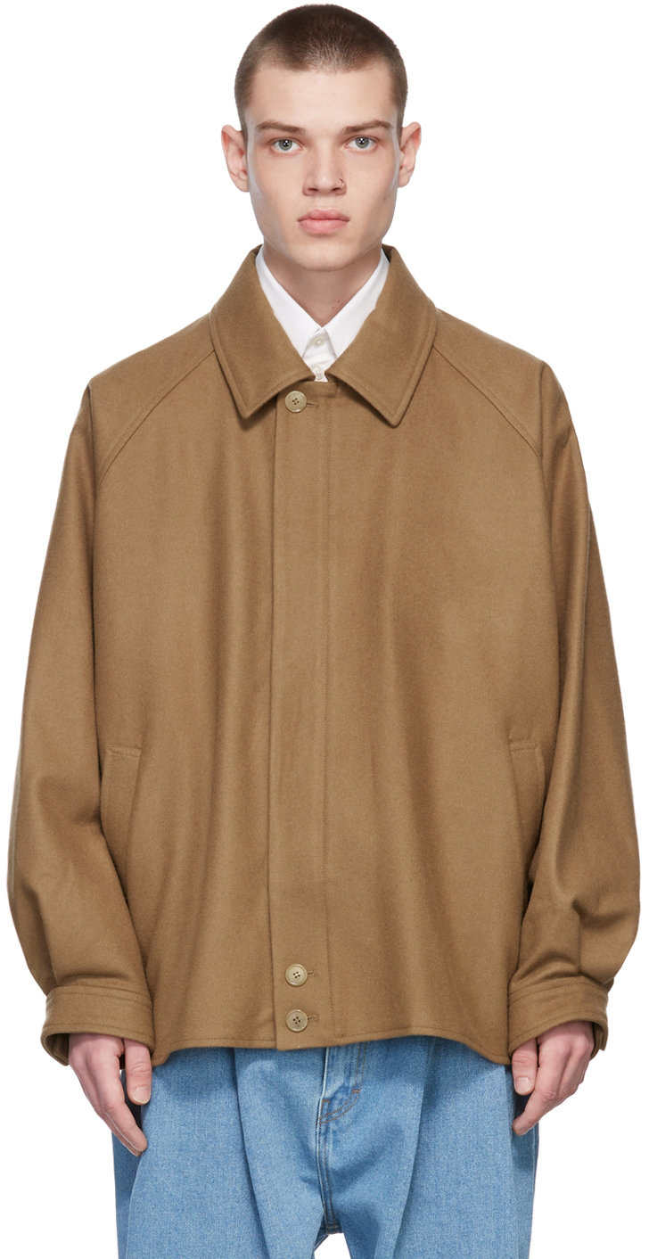 Hed Mayner Tan Wool Harrington Jacket Hed Mayner