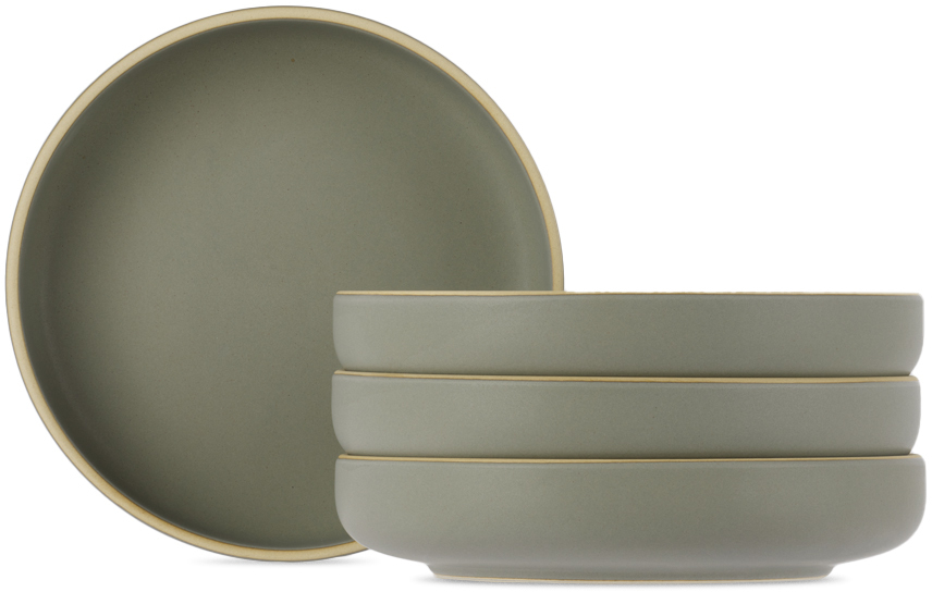 Lineage Ceramics Gray Deep Lunch Plate, 4 pcs