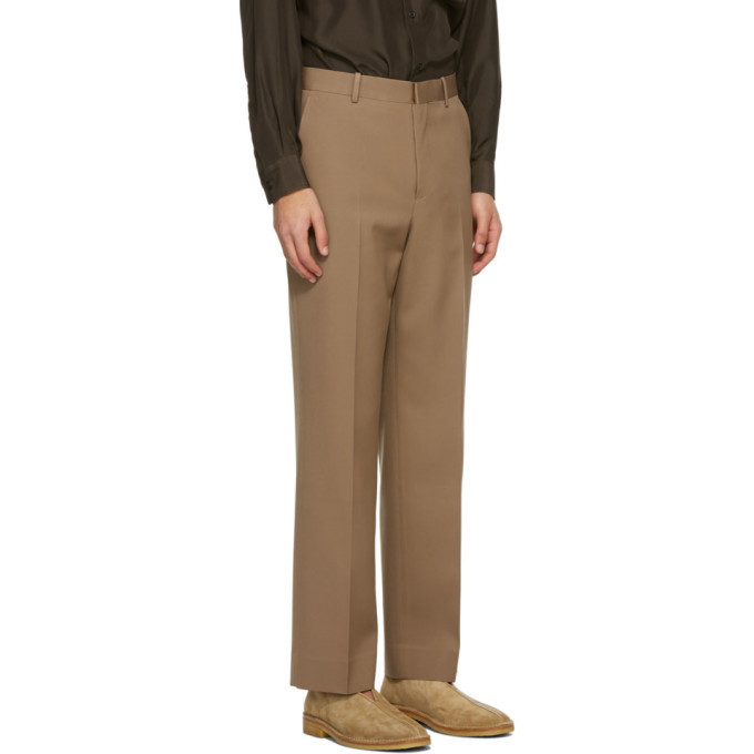 AURALEE Brown Light Wool Gabardine Trousers Auralee