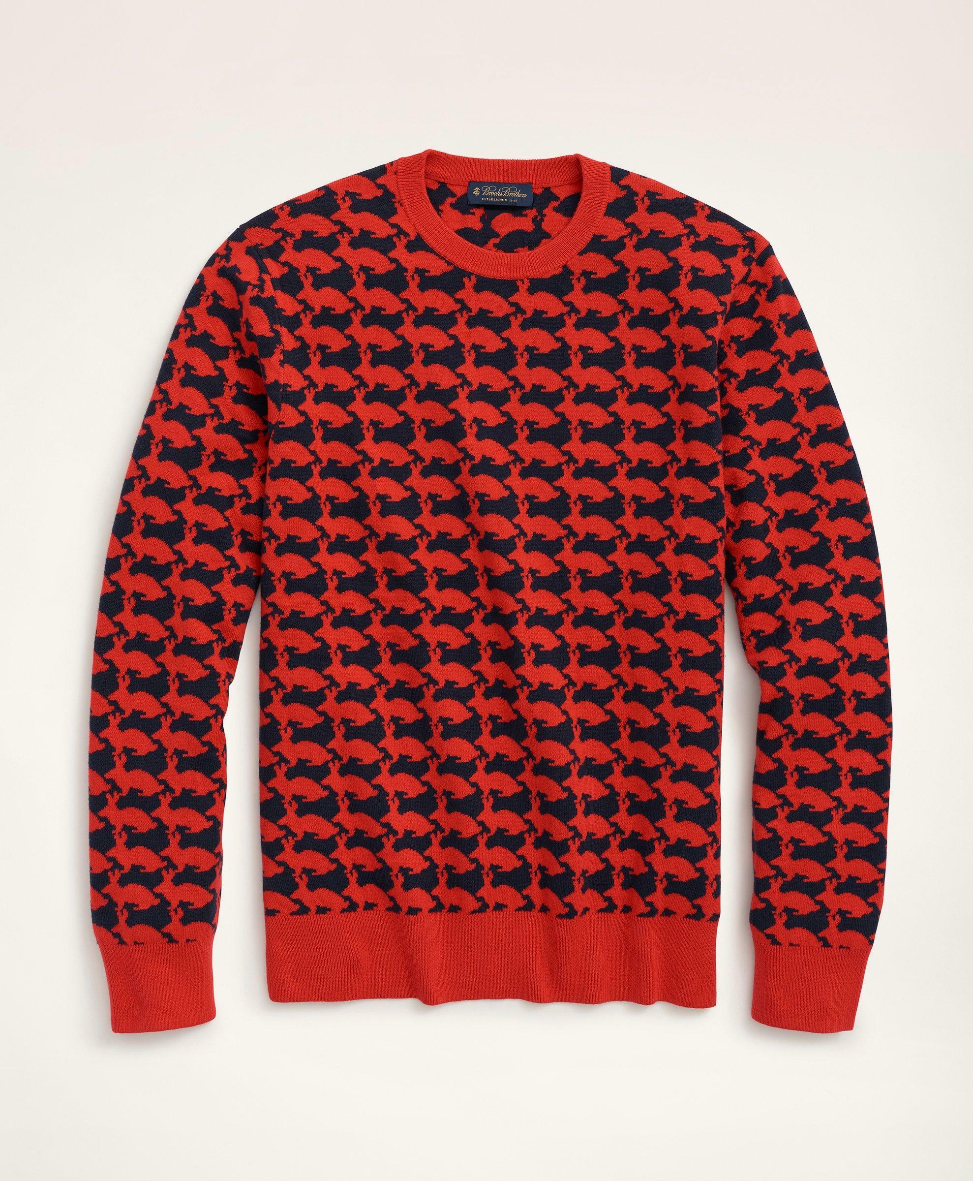 Brooks Brothers Men's Men's Lunar New Year Rabbit Intarsia Cotton Cashmere Sweater | Red